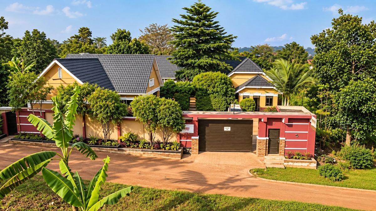 The gated entrance and secure parking at The Cosy Inn Kiwenda
