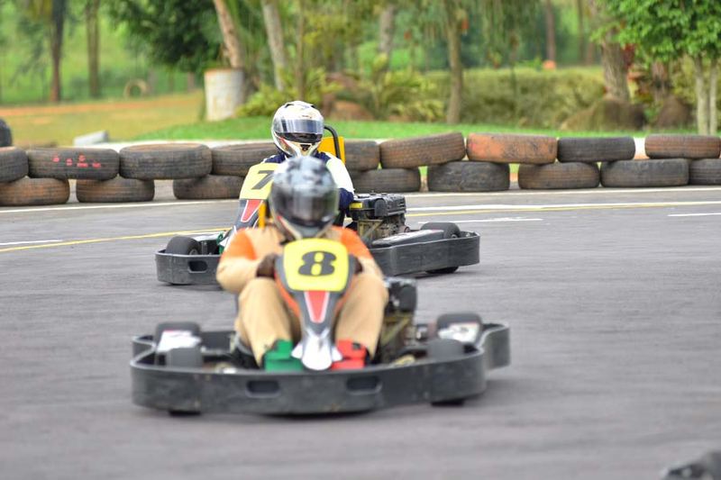 A go-kart on the racing circuit at Extreme Adventure Park in Busiika
